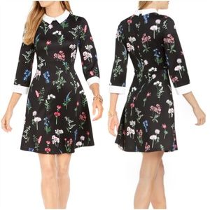 Papagallo Retro 90’s Style Fit & Flair Floral Dress